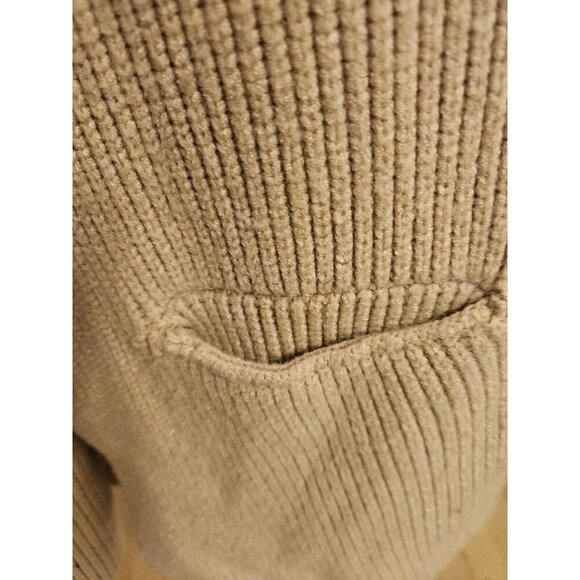 Wool Blend Beige Soft Cardigan Sweater Sz S Mid Length W Pockets Cozy Comfy - Picture 4 of 6